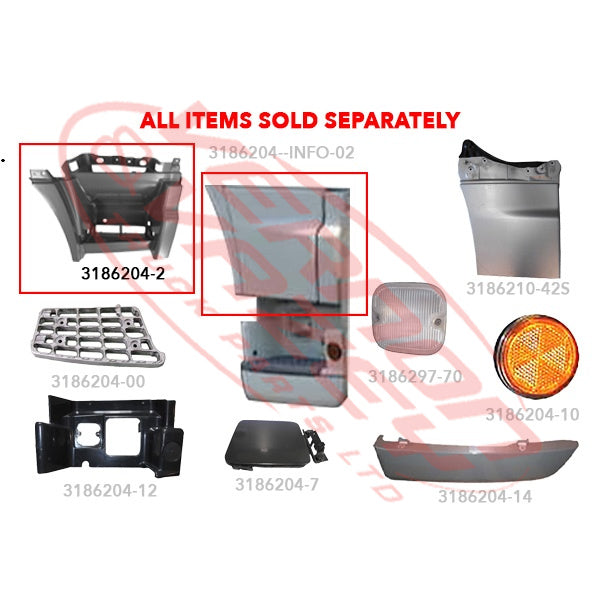 3186204-2 - STEP PANEL - CENTRE - R/H - HINO 700 2002- AFTERMARKET