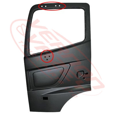 3186210-03S - FRONT DOOR - L/H - SHELL - W/MIRROR HOLES - HINO 700 2002- GENUINE RECYCLED