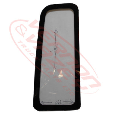 3191010-76S - GLASS - R/H - REAR PILLAR - W/BLACK EDGING - HINO RANGER PRO FC/FD/FG/FM 2002- GENUINE RECYCLED