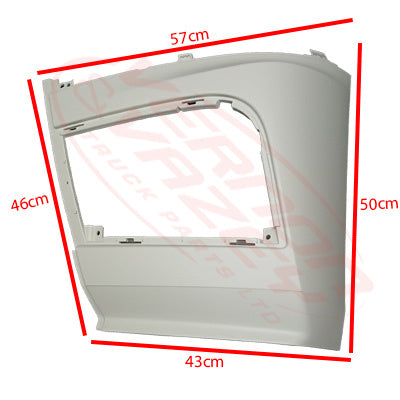 3575391-13 - FRONT BUMPER END - L/H - 50cm HIGH - MERCEDES BENZ ACTROS - MP4 - CLASSIC/STREAM SPACE