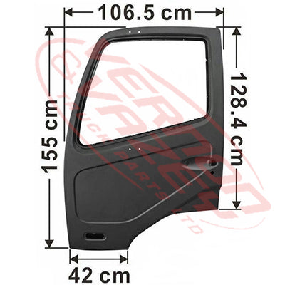 3787110-05 - FRONT DOOR SHELL - L/H - WITH 4 MIRROR HOLES, NO LOWER GLASS - MITSUBISHI FIGHTER 2006-