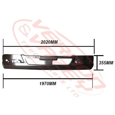 3787190-01 - FRONT BUMPER - N/CAB - W/O FOG LAMP - 355MM DEEP - MITSUBISHI FIGHTER 2006- H/L IN CORNER PANEL
