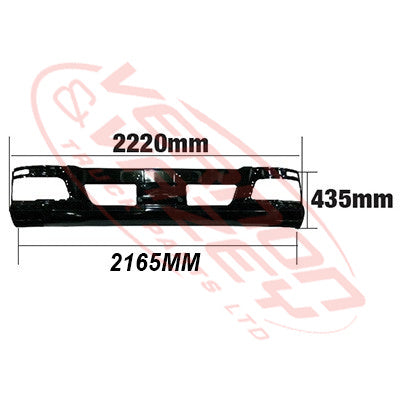 3787190-10S - FRONT BUMPER - W/CAB - W/O FOG LAMP - 435MM DEEP - MITSUBISHI FIGHTER 2006- H/L IN BUMPER GENUINE RECYCLED