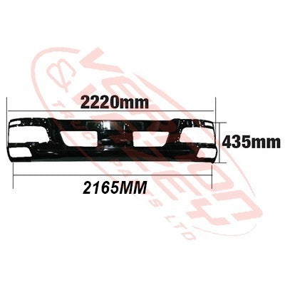 3787190-11 - FRONT BUMPER - W/CAB - W/FOG LAMP - 435MM DEEP - MITSUBISHI FIGHTER 2006- H/L IN BUMPER