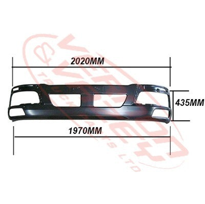 3787190-12 - FRONT BUMPER - N/CAB - W/FOG LAMP - 435MM DEEP - MITSUBISHI FIGHTER 2006- H/L IN BUMPER