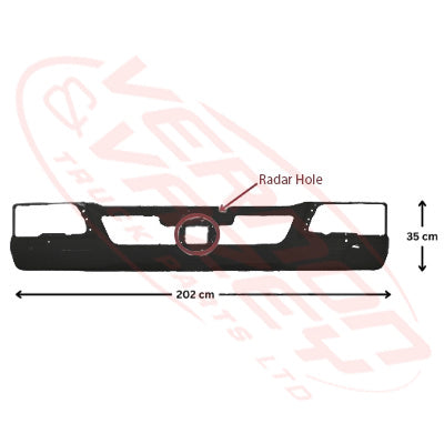 3787190-73 - FRONT BUMPER - N/CAB - W/O FOG LAMP - WITH RADAR HOLE - 355MM DEEP - MITSUBISHI FIGHTER 2019- H/L IN BUMPER