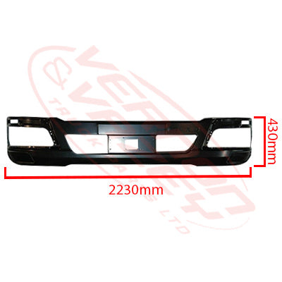 3787190-82 - FRONT BUMPER - W/CAB - W/O FOG LAMP - WITH RADAR HOLE - 435MM DEEP - MITSUBISHI FIGHTER 2019- H/L IN BUMPER
