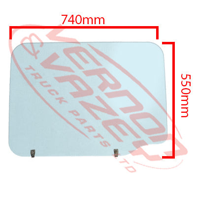 3798110-86S - GLASS - REAR DOOR - DBLE CAB - R/H - MITSUBISHI CANTER FE7/FE8 2005- GENUINE RECYCLED