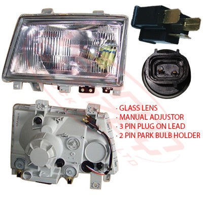 3798194-3S - HEADLAMP - L/H - K-TYPE - GLASS - MITSUBISHI CANTER FE7/FE8 2005- GENUINE RECYCLED