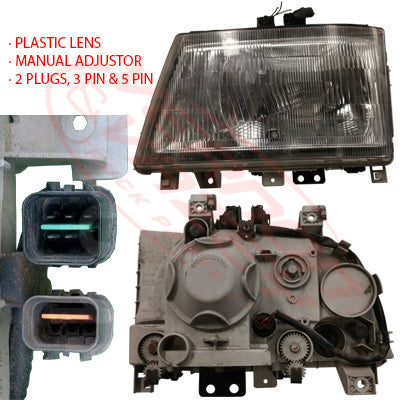 3798194-81S - HEADLAMP - L/H - PLASTIC - MANUAL ADJ - MITSUBISHI CANTER FE7/FE8 2005- GENUINE RECYCLED