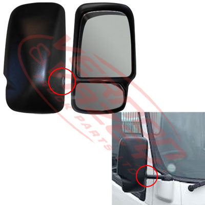 8187216-04S - MIRROR HEAD - R/H - SIDE MOUNT - TOYOTA DYNA / HINO DUTRO 2011- GENUINE RECYCLED