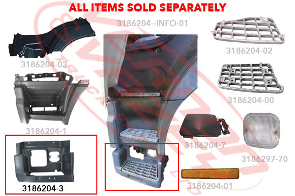 3186204-3S - STEP PANEL - LOWER - L/H - HINO 700 2002- GENUINE RECYCLED