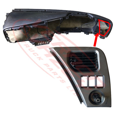 1684134-03S - DASH PANEL - GARNISH RIGHT OF SPEEDO - NISSAN CONDOR MK/PK 2011- GENUINE RECYCLED