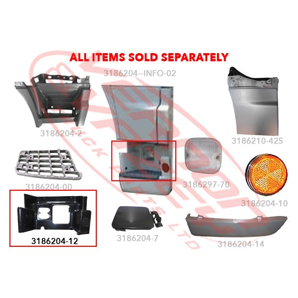 3186204-12 - STEP PANEL - LOWER - R/H - 2008- - HINO 700 2002- AFTERMARKET