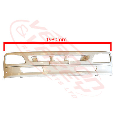 3191090-03S - FRONT BUMPER - N/CAB - W/VALANCE - SINGLE STUD - 2010- - HINO RANGER PRO FC/FD/FG/FM 2002- GENUINE RECYCLED