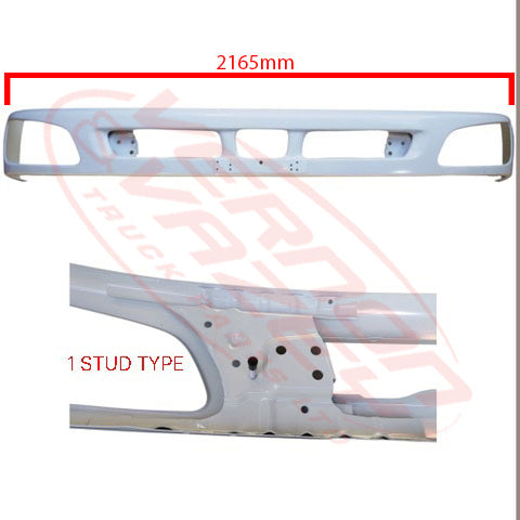 3191090-15S - FRONT BUMPER - WIDE - SINGLE STUD - 2010- - HINO RANGER PRO FC/FD/FG/FM 2002- GENUINE RECYCLED