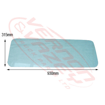 3486010-89S - GLASS - REAR BODY - SCREEN - W/CAB - MAZDA T3500/T4100 1989-    WG GENUINE RECYCLED