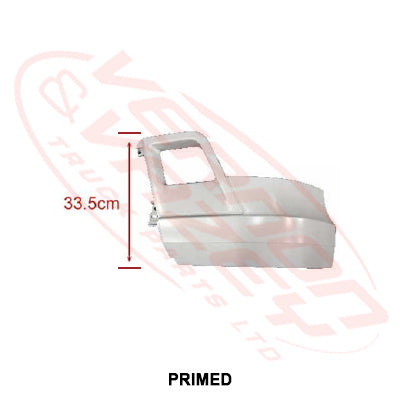 3575391-25 - FRONT BUMPER END - L/H - 33.5cm HIGH - PRIMED - MERCEDES BENZ ACTROS - MP4 - (SUIT TEAR DROP HEADLAMP TYPE)