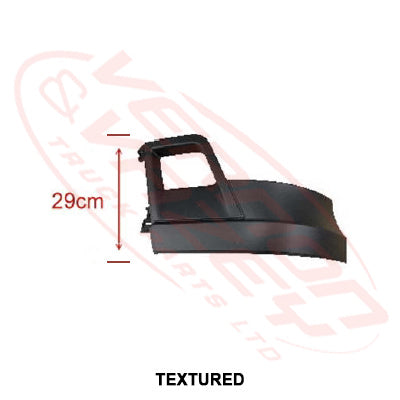 3575391-29 - FRONT BUMPER END - L/H - 29cm HIGH - TEXTURED - MERCEDES BENZ ACTROS - MP4 - (SUIT TEAR DROP HEADLAMP TYPE)