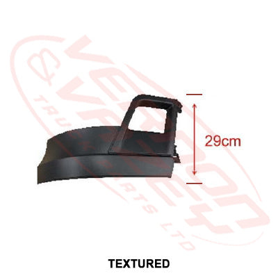 3575391-30 - FRONT BUMPER END - R/H - 29cm HIGH - TEXTURED - MERCEDES BENZ ACTROS - MP4 - (SUIT TEAR DROP HEADLAMP TYPE)