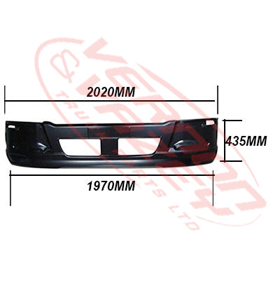 3787190-02 - FRONT BUMPER - N/CAB - W/O FOG LAMP - 435MM DEEP - MITSUBISHI FIGHTER 2006-  H/L IN CORNER PANEL