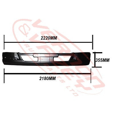 3787190-04 - FRONT BUMPER - W/CAB - W/O FOG LAMP - 355MM DEEP - MITSUBISHI FIGHTER 2006-  H/L IN CORNER PANEL