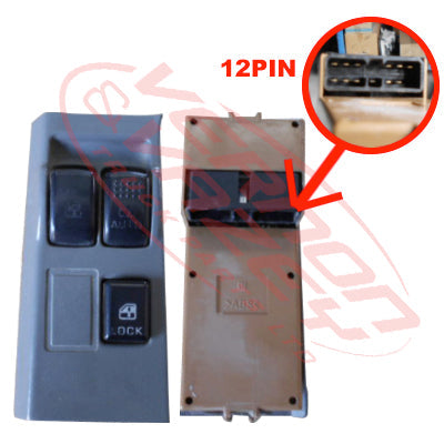3798062-14S - DOOR SWITCH - R/H - 12V ( 3 BUTTON ) - 12 PIN - MITSUBISHI CANTER FE5/FE6 1994- GENUINE RECYCLED