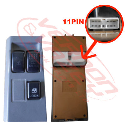 3798062-16S - DOOR SWITCH - R/H - 12V ( 3 BUTTON ) - 11 PIN - MITSUBISHI CANTER FE5/FE6 1994- GENUINE RECYCLED