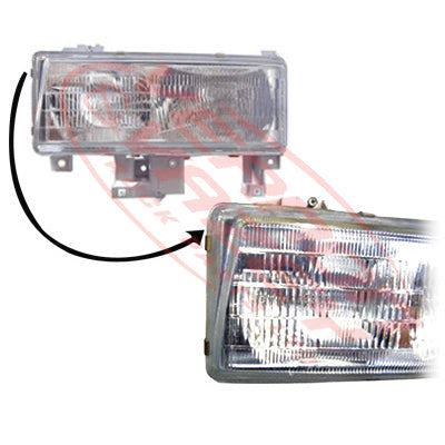 3798094-5S - HEADLAMP - L/H - HONEYCOMBE GRILLE - MITSUBISHI CANTER FE5/FE6 1994- GENUINE RECYCLED