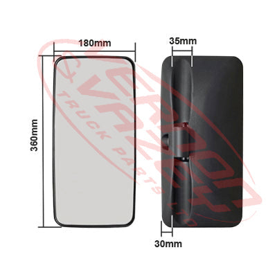 3798116-06 - MIRROR HEAD - L=R - 355 X 175MM - HEATED - MITSUBISHI CANTER FE7/FE8 2005-