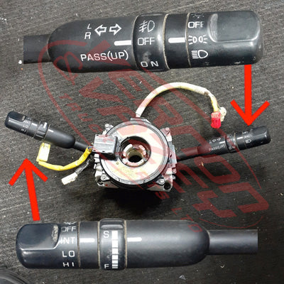 3798161-04S - INDICATOR SWITCH - INT WIPER/FOG LIGHT/ W/OUT EXHAUST - MITSUBISHI CANTER FE7/FE8 2005- GENUINE RECYCLED