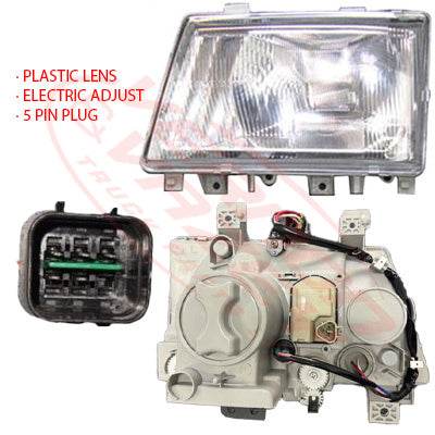 3798194-85 - HEADLAMP - L/H - PLASTIC - ELECT ADJUST - MITSUBISHI CANTER FE7/FE8 2005- AFTERMARKET