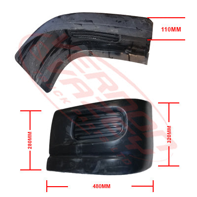 3798290-31S - FRONT BUMPER END - L/H - W/O FOG HOLE - WIDE - 320MM DEEP - MITSUBISHI CANTER FE 2011- GENUINE RECYCLED