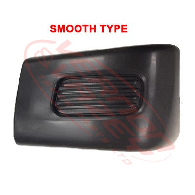 3798290-35 - FRONT BUMPER END - L/H - W/FOG COVERS - WIDE - 270MM DEEP - SMOOTH - MITSUBISHI CANTER FE 2011-