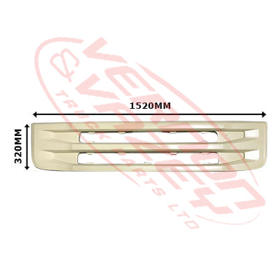 6594099-02 - GRILLE PANEL - LOWER (FITS BETWEEN HEADLAMPS) - 1520x320mm - CHASSIS 1140mm - SCANIA R TRUCK - 2009- HIGH BUMPER