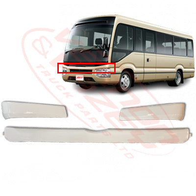 8195690-50 - FRONT BUMPER SPOILER - SET OF 3PCS - CENTRE & ENDS - ABOVE HEADLAMPS - TOYOTA COASTER B60/B70 BUS 2016-