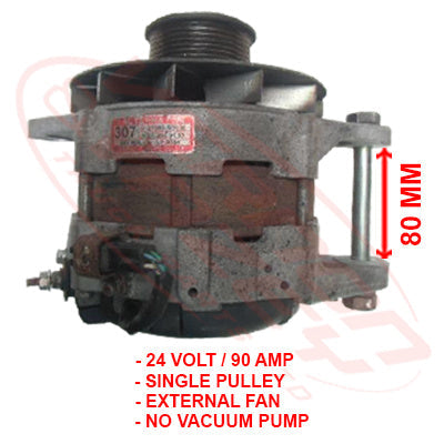 HN-ALT-JO7E-01S - HINO ENGINE PARTSALTERNATOR - 24V - 90 AMP TO SUIT HINO J07E