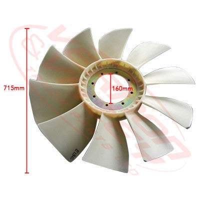 HINO 700 - E13C ENGINE - FAN BLADE - 10 BLADE - 715mm - HN-FAN-E13C