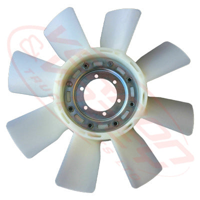HN-FAN-JO8E-1S - HINO ENGINE PARTSFAN BLADE - 8 BLADE - 620MM TO SUIT HINO J08E 2007 / JO8ET