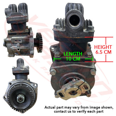 IS-AIRCOM-6HE1-01S - ISUZU ENGINE PARTS - AIR COMPRESSOR - AIR COOLED - SINGLE CYLINDER TO SUIT ISUZU 6HE1/6HH1