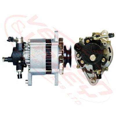 IS-ALT-4BC1 - ISUZU ENGINE PARTS - ALTERNATOR - 24V - 35 AMP - EXT FAN - SINGLE PULLEY TO SUIT ISUZU 4BC1/4BE1 - WITH VACUUM PUMP