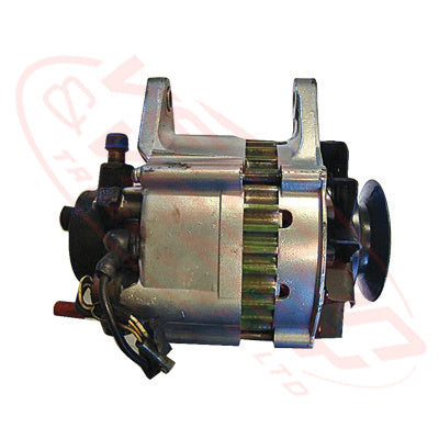 IS-ALT-4BE1 - ISUZU ENGINE PARTS - ALTERNATOR - 24V - EXT FAN - SINGLE PULLEY TO SUIT ISUZU 4BE1/4BJ1 - WITH VACUUM PUMP