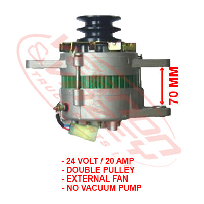 ALTERNATOR - 24V - 40 AMP - ISUZU 6HE1/6BG1/6HH1/6SA1/6SD1 - IS-ALT-6HE1-01S