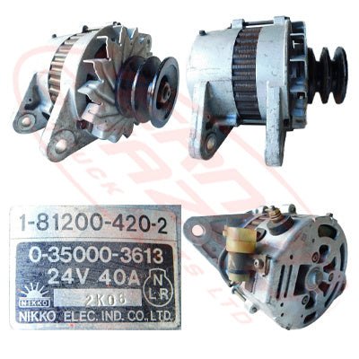 IS-ALT-6QA1-01S - ISUZU ENGINE PARTS - ALTERNATOR - 24V - 40 AMP TO SUIT ISUZU 6QA1/6RB1