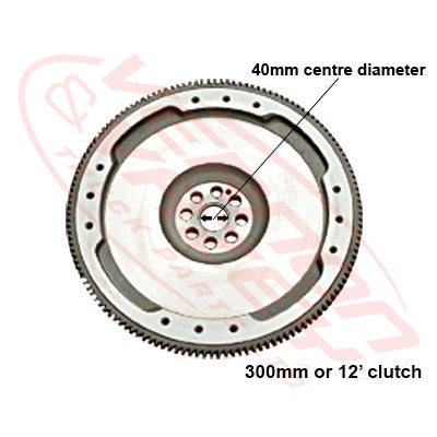 IS-FW-4HF1TC - ISUZU ENGINE PARTS - FLYWHEEL - W/RING - 300mm - 138 TEETH - 8 HOLE - D=40MM TO SUIT ISUZU 4HF1TC
