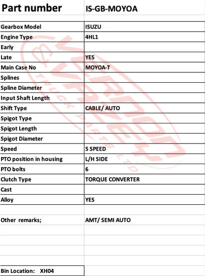 GEARBOX - MOYOA-T0500477 - ISUZU ELF - IS-GB-MOYOA
