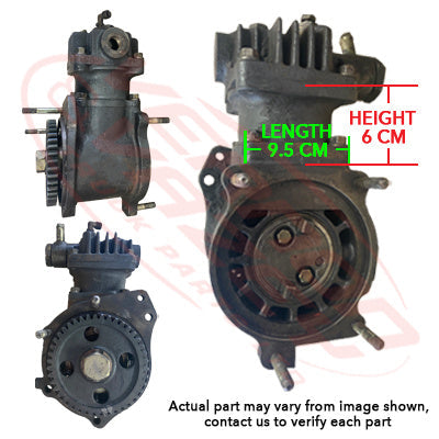 MS-AIRCOM-6D14-02S - MITSUBISHI ENGINE PARTS - AIR COMPRESSOR - AIR COOLED - SINGLE CYLINDER TO SUIT MITSUBISHI 6D14