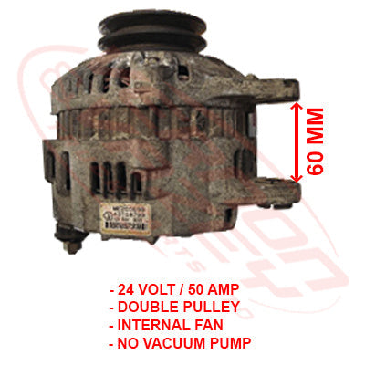 MS-ALT-4M40-1 - MITSUBISHI ENGINE PARTS - ALTERNATOR - 12V - 50 AMP TO SUIT MITSUBISHI 4M40