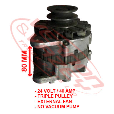 ALTERNATOR - 24V - 40 AMP - MITSUBISHI 6D14/6D15/6D16/6D17/6D22 - MS-ALT-6D14-03S