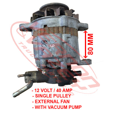 ALTERNATOR - 12V - 40 AMP - SINGLE PULLEY - MAZDA SL - WITH VACUUM PUMP - MZ-ALT-HA-03S